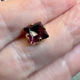 Amethyst 8mm or 10mm Square, 1 Pc Vintage Swarovski 4410 Rhinestone with Setting