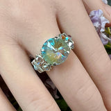 Swarovski Serene Grey DeLite, Handmade Crystal Ring, in Sterling Silver or 14K GF