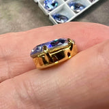 Provence Lavender 14x10 Swarovski Crystal Rhinestone 4320 Pear With Setting