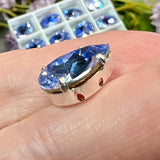 Provence Lavender 14x10 Swarovski Crystal Rhinestone 4320 Pear With Setting