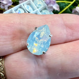 White Opal 14x10 Swarovski Crystal Rhinestone 4320 Pear With  Setting