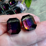 RARE Vintage Swarovski 15x12mm Emerald Cut 5105 Pendant Bead in Vitrail Dark, NOS