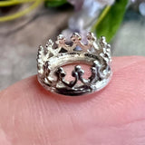 Sterling Silver Crown Bezel Setting, 39ss-8mm Open back Bezel-Cup, Solid .925 NOT Plated