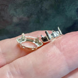 Sterling Silver 15x7 Navette Marquise Rhinestone Setting, For Crystal-Gems.925 SS Blank