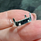 16x11mm Octagon Setting, 4 Pcs, Silver Plated Settings, for 4610 Oct-Crystals