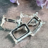 16x11mm Octagon Setting, 4 Pcs, Silver Plated Settings, for 4610 Oct-Crystals
