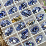 Provence Lavender 14x10 Swarovski Crystal Rhinestone 4320 Pear With Setting