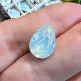 White Opal 14x10 Swarovski Crystal Rhinestone 4320 Pear With  Setting