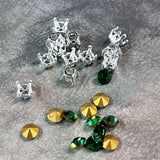 19ss Round Rhinestone Settings, Silver or Gold Plated with Free Rhinestones