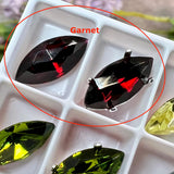 Vintage Swarovski, Czech or West German Rhinestone, 15x7mm Navette-Marquise With Setting