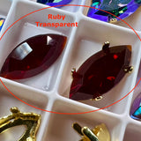 Vintage Swarovski, Czech or West German Rhinestone, 15x7mm Navette-Marquise With Setting