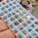 6mm Light Sapphire Shimmer, 29ss Swarovski Rhinestone with Settings