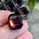 RARE Vintage Swarovski 15x12mm Emerald Cut 5105 Pendant Bead in Vitrail Dark, NOS