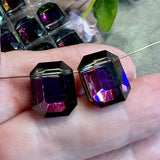 RARE Vintage Swarovski 15x12mm Emerald Cut 5105 Pendant Bead in Vitrail Dark, NOS
