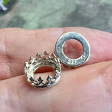 Sterling Silver Crown Bezel Setting, 39ss-8mm Open back Bezel-Cup, Solid .925 NOT Plated