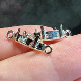 Sterling Silver Navette-Marquise Setting, For 15x7mm Crystal-Gems, 2 Loop .925 SS Blank