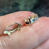 Sterling Silver 15x7 Navette Marquise Rhinestone Setting, For Crystal-Gems.925 SS Blank