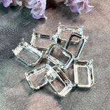 16x11mm Octagon Setting, 4 Pcs, Silver Plated Settings, for 4610 Oct-Crystals