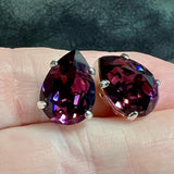 Amethyst 14x10 Swarovski Crystal Rhinestone, 4320 Pear Shape With  Settings