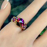 Vintage Swarovski Azalea Crystal Statement Ring - 11mm Crystal Ring - 14K GF or SS