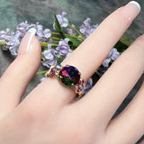 Vintage Swarovski Azalea Crystal Statement Ring - 11mm Crystal Ring - 14K GF or SS