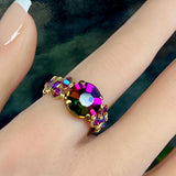 Vintage Swarovski Azalea Crystal Statement Ring - 11mm Crystal Ring - 14K GF or SS