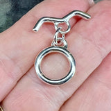 Sterling Silver Toggle Clasp, Secure and Stylish Wave Bar, 10mm ID-14mm OD, 22mm Bar