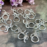 Sterling Silver Toggle Clasp, Secure and Stylish Wave Bar, 10mm ID-14mm OD, 22mm Bar