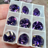 Cardinal Purple 47ss Vintage Swarovski Rhinestone, Dark-Purple Crystal, with Settings