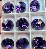 Cardinal Purple 47ss Vintage Swarovski Rhinestone, Dark-Purple Crystal, with Settings