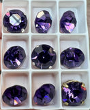 Cardinal Purple 47ss Vintage Swarovski Rhinestone, Dark-Purple Crystal, with Settings