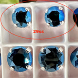 Metallic Blue, 29ss & 39ss Swarovski Crystal Rhinestones with Settings