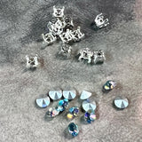 19ss Round Rhinestone Settings, Silver or Gold Plated with Free Rhinestones