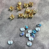 19ss Round Rhinestone Settings, Silver or Gold Plated with Free Rhinestones