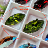 Vintage Swarovski, Czech or West German Rhinestone, 15x7mm Navette-Marquise With Setting