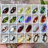 Vintage Swarovski, Czech or West German Rhinestone, 15x7mm Navette-Marquise With Setting