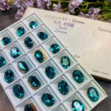 Blue Zircon 14x10mm Vintage Swarovski Rhinestone, 4100 Oval, With Settings