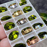 Olivine 14x10mm Vintage Swarovski Rhinestone, 4100 Oval, With Settings