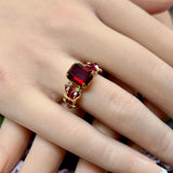 Ruby Red Vintage Swarovski Octagon Crystal, Handmade Ring, Birthstone Anniversary Gift