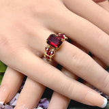 Ruby Red Vintage Swarovski Octagon Crystal, Handmade Ring, Birthstone Anniversary Gift