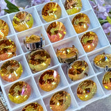 Summer Blush, 14mm Swarovski Crystal Rhinestone, 1122 Rivoli With Settings