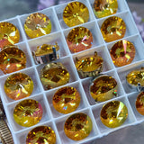 Summer Blush, 14mm Swarovski Crystal Rhinestone, 1122 Rivoli With Settings