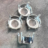 45ss - 50ss Rhinestone Settings, Silver Plated, Gold Plated Prong-Settings