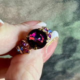 Vintage Swarovski Azalea Crystal Statement Ring - 11mm Crystal Ring - 14K GF or SS