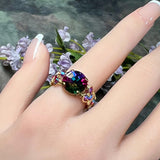 Vintage Swarovski Azalea Crystal Statement Ring - 11mm Crystal Ring - 14K GF or SS