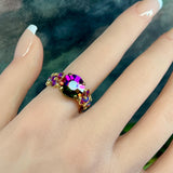 Vintage Swarovski Azalea Crystal Statement Ring - 11mm Crystal Ring - 14K GF or SS