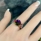 Vintage Swarovski Azalea Crystal Statement Ring - 11mm Crystal Ring - 14K GF or SS