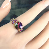 Vintage Swarovski Azalea Crystal Statement Ring - 11mm Crystal Ring - 14K GF or SS