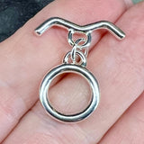 Sterling Silver Toggle Clasp, Secure and Stylish Wave Bar, 10mm ID-14mm OD, 22mm Bar