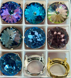 18mm Swarovski Crystal Rhinestones, Vintage and New, 1122 With Settings